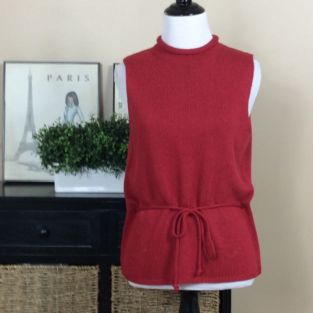 Norton red sweater mock turtleneck.